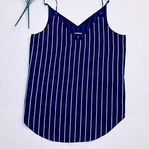Women’s Express Tank - Sz XS. Navy with Black/White stripes